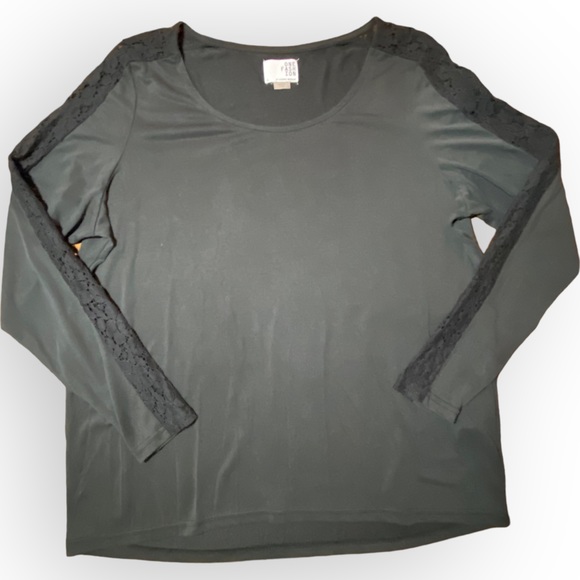 2 for $35 Vero Moda Modal Silky Long Sleeve Top with Lace Sleeve Detail Size XL - Picture 3 of 8